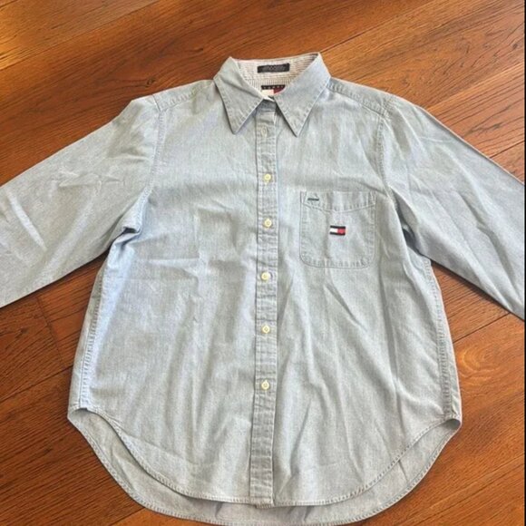 Tommy Hilfiger Light Blue Casual Button Down Shirt - Picture 2 of 6